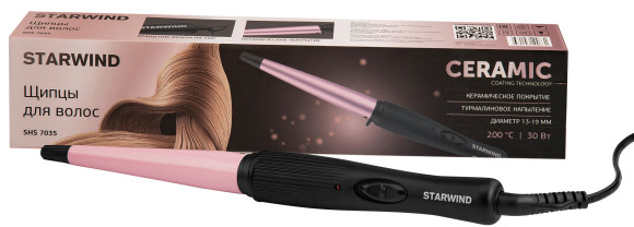 Щипцы Starwind SHS 7035 30Вт черный/фиолетовый макс.темп.:200С покрытие:турмалиновое Щипцы Starwind SHS 7035 30Вт черный/фиолетовый макс.темп.:200С покрытие:турмалиновое