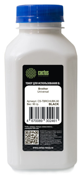 Тонер Cactus CS-TBRCHUBK-90 черный флакон 90гр. для принтера Brother Color Universal TN-230/241/213/217/320/421