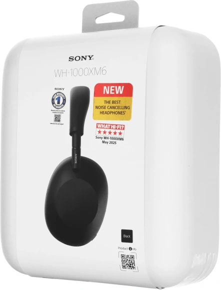 Гарнитура мониторные Sony WH-1000XM6 1.2м черный беспроводные bluetooth оголовье (WH1000XM6/BME)