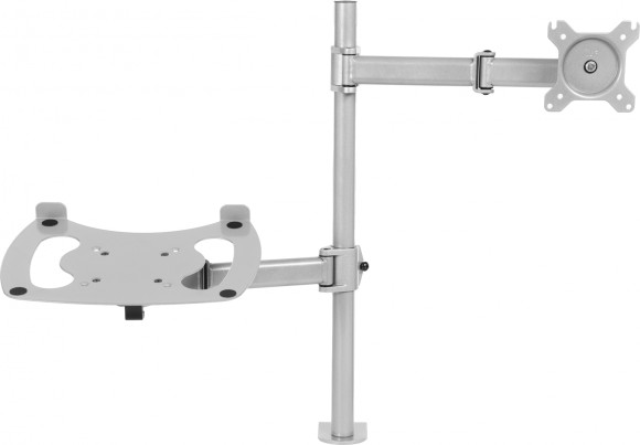 Кронштейн для монитора/ноутбука Cactus CS-VM-LH07-AL серебряный 13"-27" макс.8кг настольный поворот и наклон Кронштейн для монитора/ноутбука Cactus CS-VM-LH07-AL серебряный 13"-27" макс.8кг настольный поворот и наклон