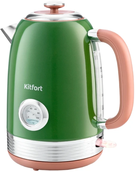 Чайник электрический Kitfort КТ-6110 1.7л. 2200Вт зеленый корпус: металл/пластик