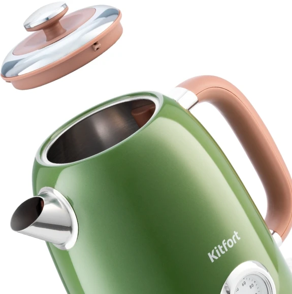 Чайник электрический Kitfort КТ-6110 1.7л. 2200Вт зеленый корпус: металл/пластик