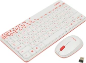 Клавиатура + мышь Logitech MK240 клав:белый/красный мышь:белый/красный USB беспроводная slim Multimedia (920-008160)
