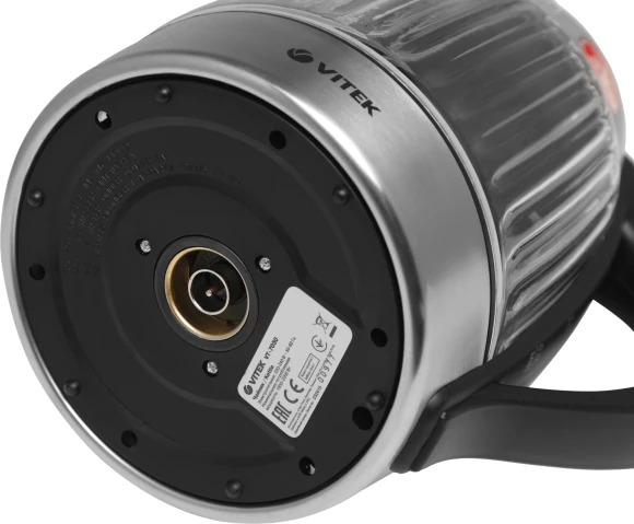 Чайник электрический Vitek VT-7030 1.8л. 2200Вт черный/серебристый корпус: нерж.сталь