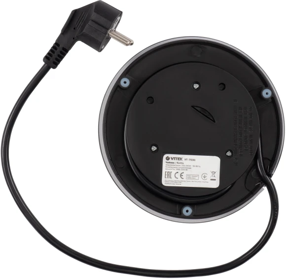 Чайник электрический Vitek VT-7030 1.8л. 2200Вт черный/серебристый корпус: нерж.сталь