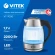 Чайник электрический Vitek VT-7030 1.8л. 2200Вт черный/серебристый корпус: нерж.сталь