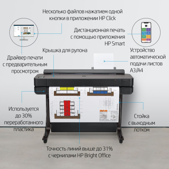 Плоттер HP Designjet T630 (5HB11A/5HB11D) A0/36" Плоттер HP Designjet T630 (5HB11A/5HB11D) A0/36"