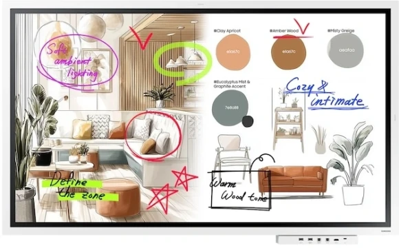 Панель Samsung 55" Flip Chart WM55FX белый VA LED 8ms 16:9 HDMI M/M матовая 350cd 178гр/178гр 3840x2160 DP 4K USB 28.6кг