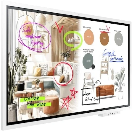 Панель Samsung 55" Flip Chart WM55FX белый VA LED 8ms 16:9 HDMI M/M матовая 350cd 178гр/178гр 3840x2160 DP 4K USB 28.6кг