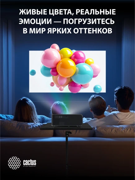 Проектор Cactus CS-PRM.01B.Full HD LCD 19000Lm LS 700Lm ANSI (1920x1080) 2500:1 ресурс лампы:50000часов 2xUSB typeA 2xHDMI 1.8кг