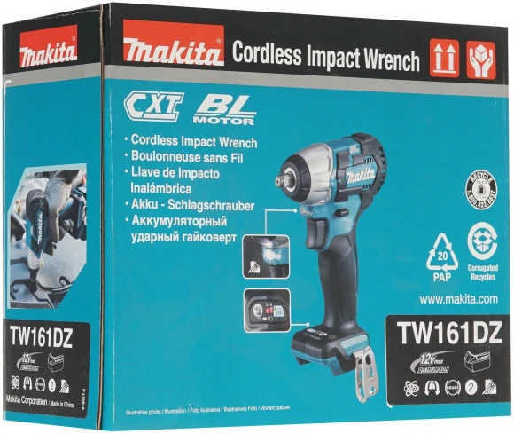 Гайковерт Makita TW161DZ аккум. патрон:квад.3/8" (кейс в комплекте) Гайковерт Makita TW161DZ аккум. патрон:квад.3/8" (кейс в комплекте)