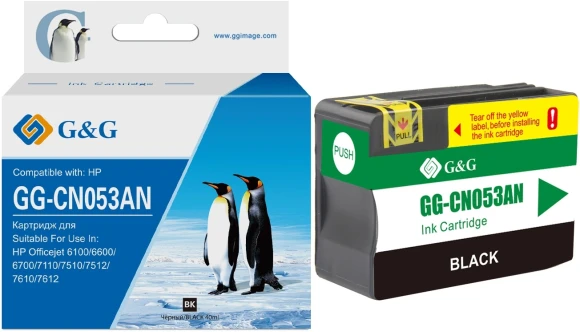 Картридж струйный G&G GG-CN053AN №932XL черный (40мл) для HP Officejet 6100/6600/6700/7110/7510 Картридж струйный G&G GG-CN053AN №932XL черный (40мл) для HP Officejet 6100/6600/6700/7110/7510