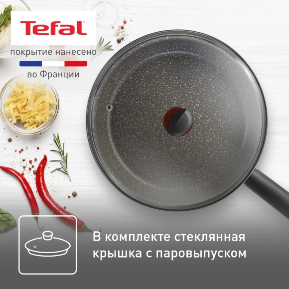 Сковорода Tefal Natural Cook 04234924 круглая 24см ручка несъемная (с крышкой) серый (9100052848)