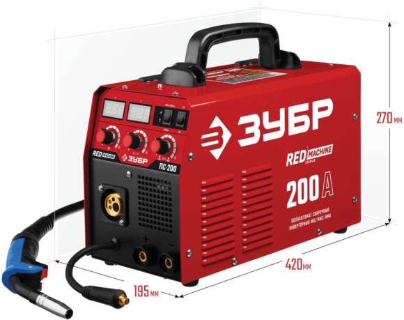 Сварочный полуавтомат Зубр ПС-200 инвертор MIG-MAG/ММА DC 6.4кВт Сварочный полуавтомат Зубр ПС-200 инвертор MIG-MAG/ММА DC 6.4кВт