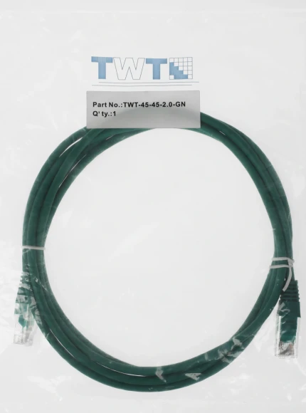 Патч-корд Lanmaster UTP TWT-45-45-2.0-GN UTP RJ-45 вил.-вилка RJ-45 кат.5E 2м зеленый ПВХ