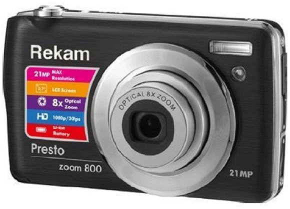 Фотоаппарат Rekam Presto zoom 800 черный 21Mpix Zoom8x 2.7" 1080p SDHC/MMC CMOS IS el 3.8minF/Li-Ion/case