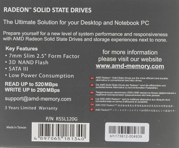 Накопитель SSD AMD SATA-III 120GB R5SL120G Radeon R5 2.5" Накопитель SSD AMD SATA-III 120GB R5SL120G Radeon R5 2.5"