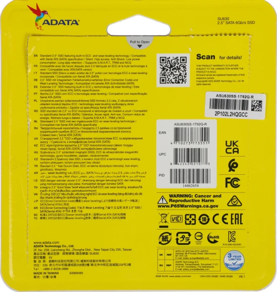 Накопитель SSD A-Data SATA-III 1.92TB ASU630SS-1T92Q-R Ultimate SU630 2.5" Накопитель SSD A-Data SATA-III 1.92TB ASU630SS-1T92Q-R Ultimate SU630 2.5"