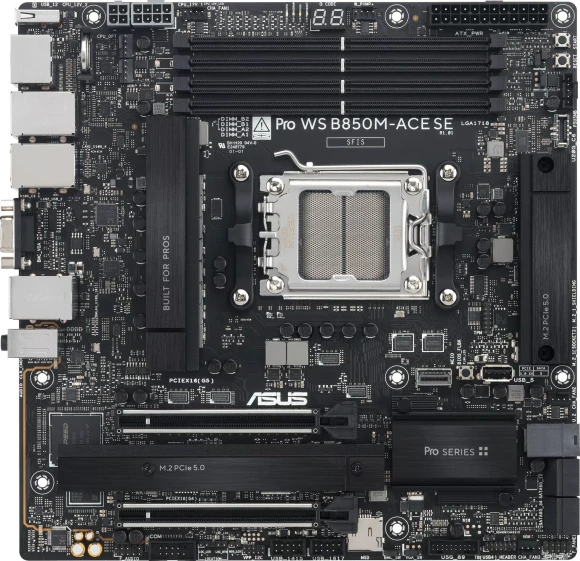 Материнская плата Asus PRO WS B850M-ACE SE Socket AM5 AMD B850 mATX AC`97 8ch(7.1) 1x10G/1х2,5G/1xGigabit RAID+VGA+HDMI+DP Материнская плата Asus PRO WS B850M-ACE SE Socket AM5 AMD B850 mATX AC`97 8ch(7.1) 1x10G/1х2,5G/1xGigabit RAID+VGA+HDMI+DP