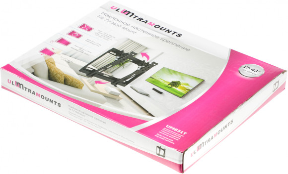 Кронштейн для телевизора Ultramounts UM831T черный 23"-42" макс.35кг настенный наклон