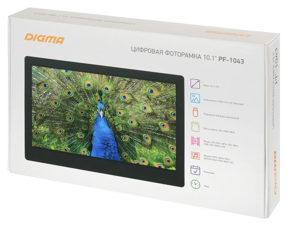 Фоторамка Digma 10.1" PF-1043 IPS 1280x800 черный пластик ПДУ Видео Фоторамка Digma 10.1" PF-1043 IPS 1280x800 черный пластик ПДУ Видео