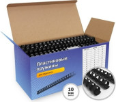 Пружины для переплета пластиковые Heleos d=10мм 50-71лист A4 черный (100шт) BCA4-10B Пружины для переплета пластиковые Heleos d=10мм 50-71лист A4 черный (100шт) BCA4-10B