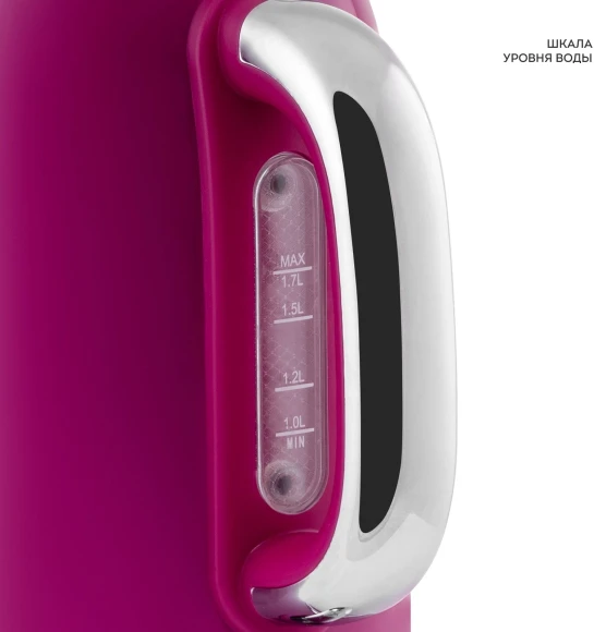 Чайник электрический Galaxy Line GL 0346 1.7л. 2200Вт малиновый корпус: нерж.сталь (ГЛ0346Л) Чайник электрический Galaxy Line GL 0346 1.7л. 2200Вт малиновый корпус: нерж.сталь (ГЛ0346Л)