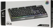 Клавиатура MSI GK30 RU черный USB Multimedia for gamer LED (подставка для запястий) (S11-04RU236-CLA) кабель 1.8м