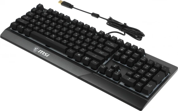 Клавиатура MSI GK30 RU черный USB Multimedia for gamer LED (подставка для запястий) (S11-04RU236-CLA) кабель 1.8м