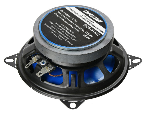 Колонки автомобильные Digma DCA-M402 120Вт 90дБ 4Ом 10см (4дюйм) (ком.:2кол.) коаксиальные двухполосные