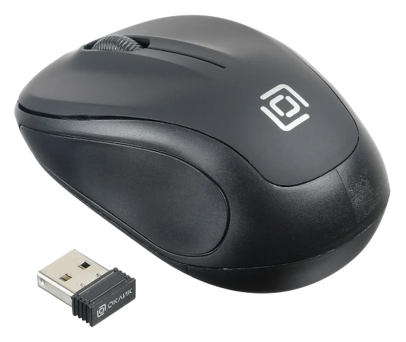 Мышь Оклик 665MW черный оптическая 1600dpi беспров. USB для ноутбука 3but (1025130)