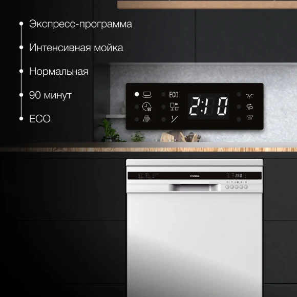 Посудомоечная машина Hyundai DF126 белый (полноразмерная)
