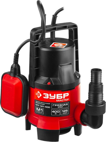 Насос дренажный Зубр НПГ-М1-400 400Вт 7500л/час Насос дренажный Зубр НПГ-М1-400 400Вт 7500л/час