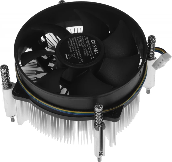 Устройство охлаждения(кулер) Digma D-CPC110-PWM3 92x92x25mm Soc-1151/1200/2066/1700 черный 4-pin 25dB Al+Cu 110W 350gr Ret