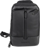 Рюкзак слинг мужской Piquadro Marcel CA6448W138/N черный нейлон/натур.кожа