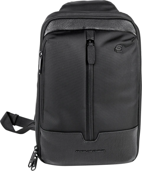Рюкзак слинг мужской Piquadro Marcel CA6448W138/N черный нейлон/натур.кожа