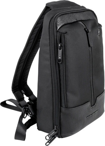 Рюкзак слинг мужской Piquadro Marcel CA6448W138/N черный нейлон/натур.кожа