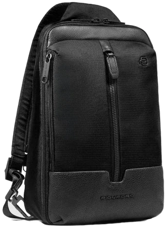 Рюкзак слинг мужской Piquadro Marcel CA6448W138/N черный нейлон/натур.кожа