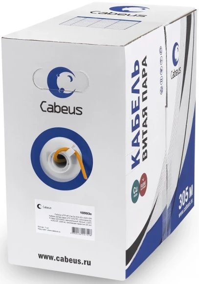 Кабель информационный Cabeus FTP-4P-Cat.5e-SOLID-LSZH-GY кат.5E F/UTP 4 пары LSZH внутренний 305м серый Кабель информационный Cabeus FTP-4P-Cat.5e-SOLID-LSZH-GY кат.5E F/UTP 4 пары LSZH внутренний 305м серый