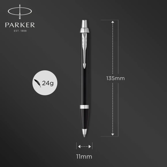 Ручка шариков. Parker IM Essential K319 (2143632) Matte Black CT M син. черн. подар.кор.