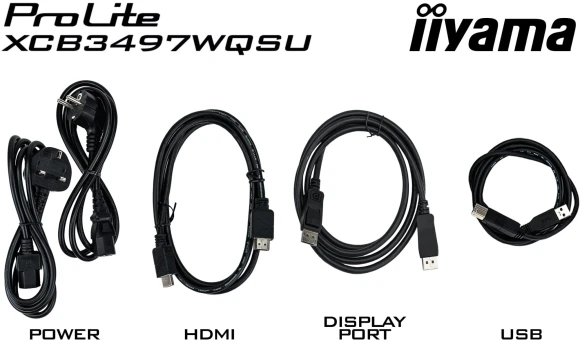 Монитор Iiyama 34" ProLite XCB3497WQSNPH-B1 черный VA LED 21:9 HDMI M/M Cam матовая HAS Piv 3000:1 350cd 178гр/178гр 3440x1440 120Hz FreeSync Premium DP UW USB 9.7кг