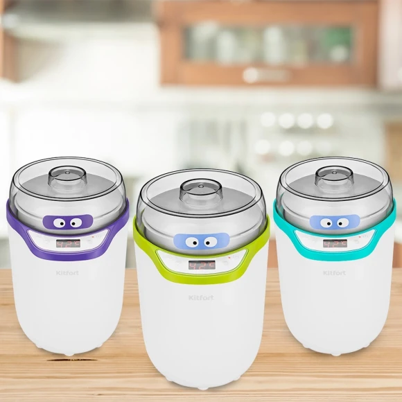Йогуртница Kitfort КТ-2077-1 25Вт упр.:электрон. фиолетовый/белый Йогуртница Kitfort КТ-2077-1 25Вт упр.:электрон. фиолетовый/белый