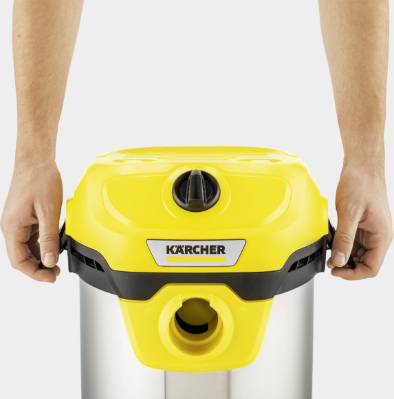 Строительный пылесос Karcher WD 2 Plus S V-15/4/18 1000Вт (уборка: сухая/сбор воды) желтый