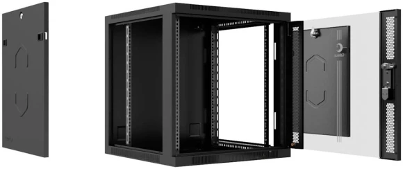 Шкаф коммутационный Cabeus (SH-05F-12U60/45-R) настенный 12U 600x450мм пер.дв.стекл 50кг серый 390мм 25кг 220град. 635мм IP20 сталь