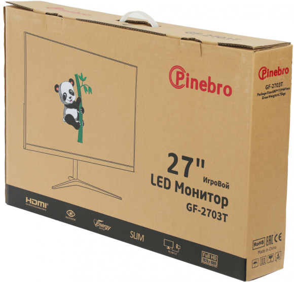 Монитор Pinebro 27" GF-2703T черный IPS LED 5ms 16:9 HDMI M/M матовая 250cd 178гр/178гр 1920x1080 165Hz DP FHD USB 4кг