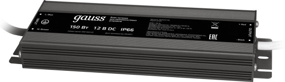 Блок питания Gauss 202003040 встраив. для лен.светод. черный