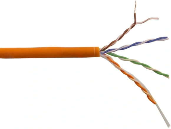 Кабель информационный Lanmaster LAN-5EUTP-HFLT-OR кат.5E UTP 4 пары 24AWG LSZH внутренний 305м оранжевый Кабель информационный Lanmaster LAN-5EUTP-HFLT-OR кат.5E UTP 4 пары 24AWG LSZH внутренний 305м оранжевый