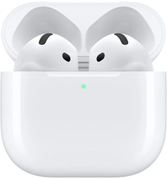 Гарнитура вкладыши Apple AirPods 4 A3050,A3053,A3058 белый беспроводные bluetooth в ушной раковине (MXP63HN/A)