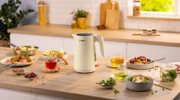 Чайник электрический Bosch TWK2M167 1.7л. 2400Вт бежевый корпус: пластик