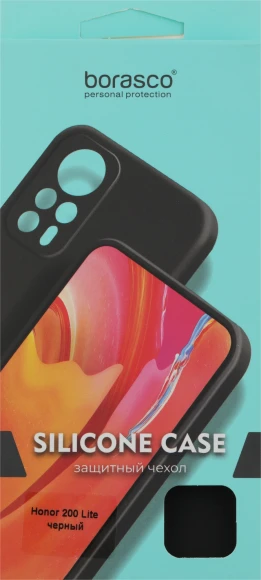 Чехол (клип-кейс) BoraSCO для Honor 200 Lite Silicone Case черный (73437)